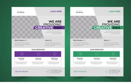 Creative corporate business flyer template design set, Geometric shape, perfect for creative professional business, trendy creative corporate vector