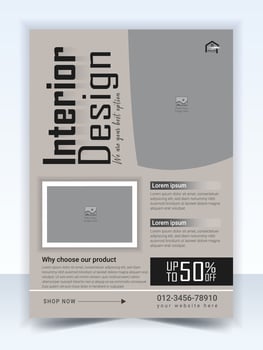 Furniture Sale Flyer Layout, Furniture or Interior Flyers Template vector