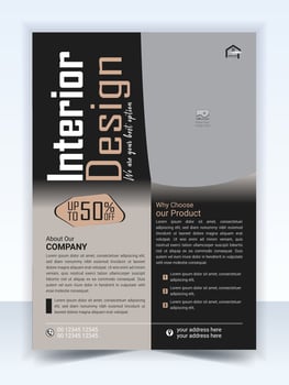 Furniture Sale Flyer Layout, Furniture or Interior Flyers Template vector