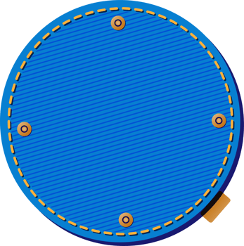 Blue Jean Denim Patch, Circle Shape png