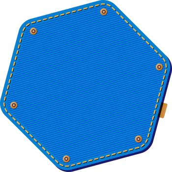 Blue Jean Denim Patch, Hexagon Shape png