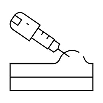 insulin injection line icon illustration black vector