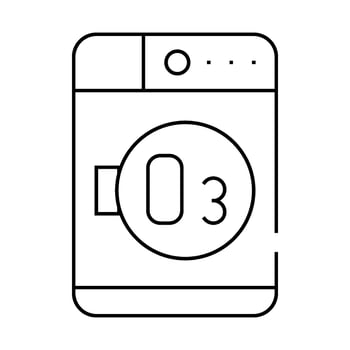 ozone laundry system machine line icon illustration vector
