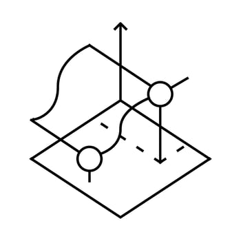 3d tracking line icon illustration flat vector