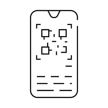 qr scanner line icon illustration line vector