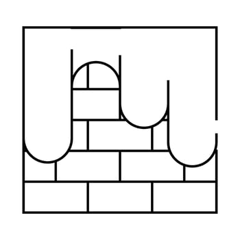 painting brick wall line icon illustration vector