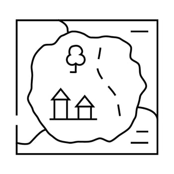 vintage map fairy tale line icon illustration vector