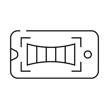 panoramic shooting phone camera line icon illustration vector