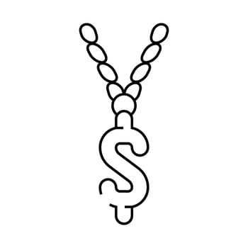chain with dollar line icon illustration vector
