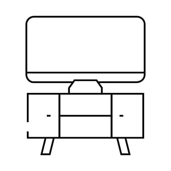 media stand living room line icon illustration vector