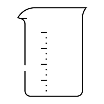 beaker chemical glassware lab line icon illustration vector