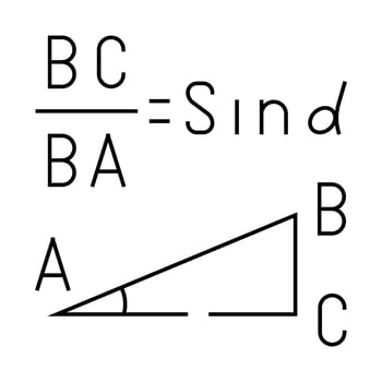 trigonometry math science education line icon illustration vector