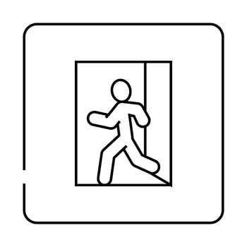 emergency exit safety line icon illustration vector