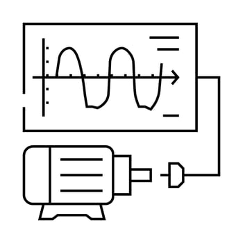 vibration analysis mechanical engineer line icon illustration vector