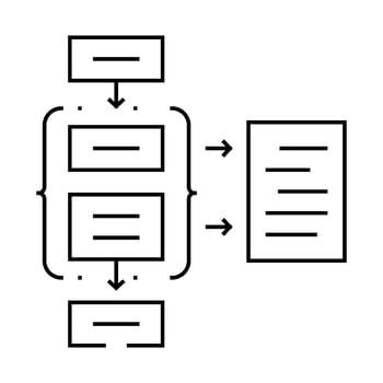 assessment framework risk line icon illustration vector