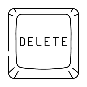 delete close line icon illustration vector
