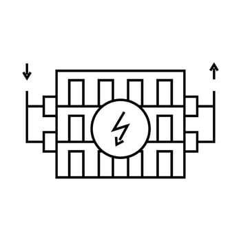heat storage energy line icon illustration vector