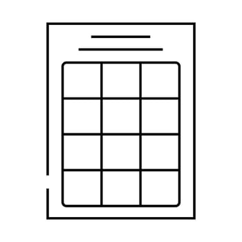 calendar grid list line icon illustration vector