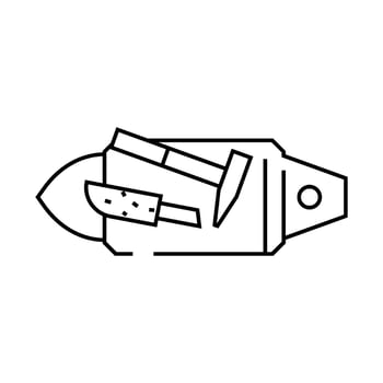 hand forged blacksmith metal line icon illustration vector