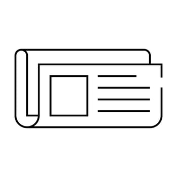 newspaper roll line icon illustration sign vector