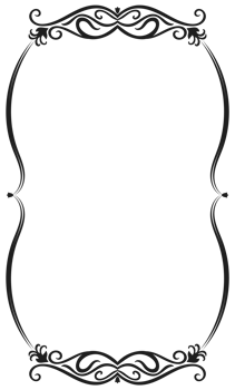 Vintage beautiful Scandinavian black and white decorative frame with borders, decorative borders, corners. png