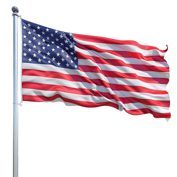 American flag isolated on transparent background, png