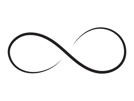 Hand drawn infinity symbol. Black infinity icon. Eternity, infinite, limitless and forever signs. vector