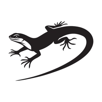 Lizard Silhouette - Lacertilia Clipart - Reptile Logo - Lizards illustration in black and white vector