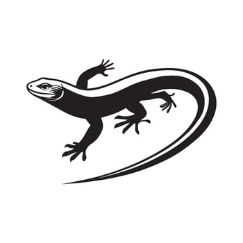 Lizard Silhouette - Lacertilia Clipart - Reptile Logo - Lizards illustration in black and white vector