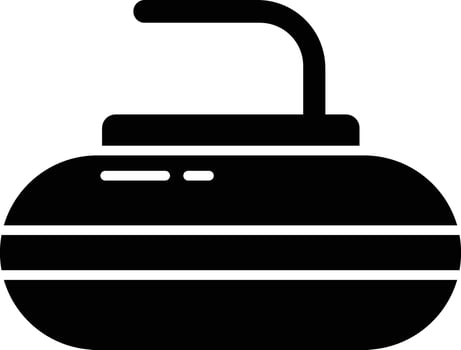 Curling game solid glyph illustration vector