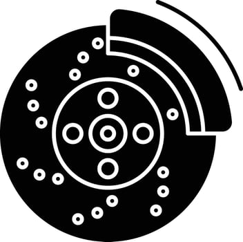 Disk brake solid glyph illustration vector