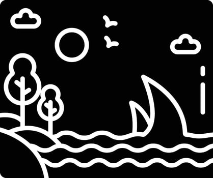 Beach solid glyph illustration vector