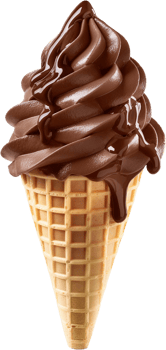 chocolate ice cream in a waffle cone on a transparent background png