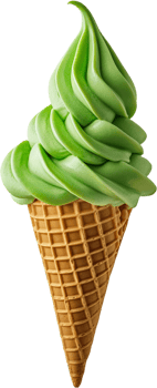 ice cream cone with green swirl on top png