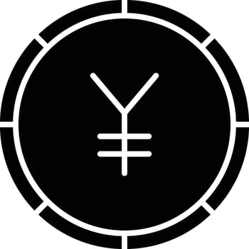 Yuan coin solid glyph illustration vector