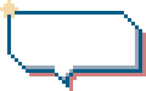 8bit retro game pixel art speech bubble balloon with star, icon sticker memo keyword planner text box banner png