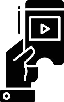 Moive Ticket solid glyph illustration vector