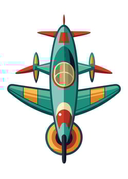 Art of Airplane on white background vector