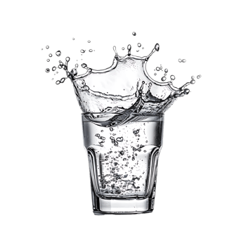 Mockup Splash of water in glass isolated over transparent background png