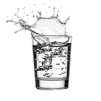 Mockup Splash of water in glass isolated over transparent background png