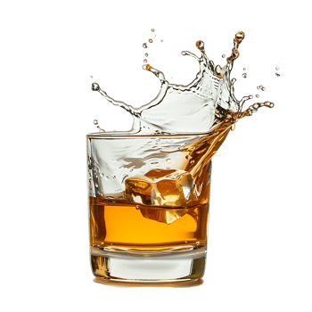Mockup Splash of liquid in glass isolated over transparent background png