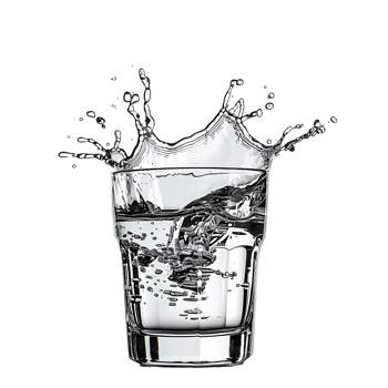 Mockup Splash of water in glass isolated over transparent background png