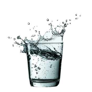 Mockup Splash of water in glass isolated over transparent background png
