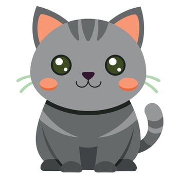 Chartreux cat play kawaii vector