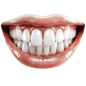 Teeth on white isolated over transparent background png