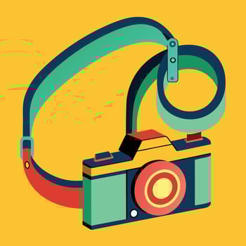 Cute Cartoon Camera Strap Template vector