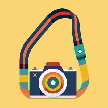 Cute Cartoon Camera Strap Template vector