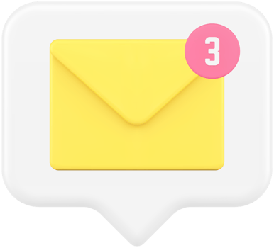 Incoming message newsletter email internet chat notification quick tips 3d icon realistic png