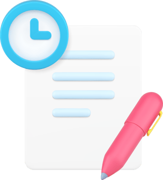 Time management paperwork deadline working efficient organization 3d icon realistic png