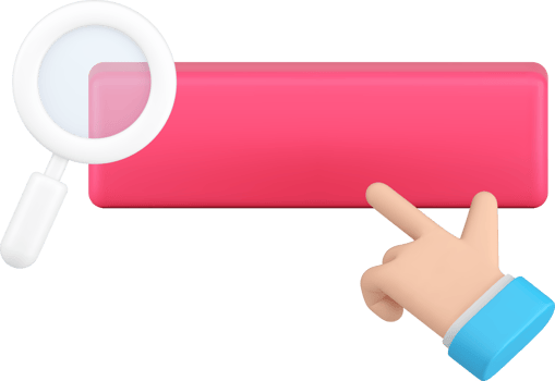 Internet search engine optimization information finding field bar click 3d icon realistic png
